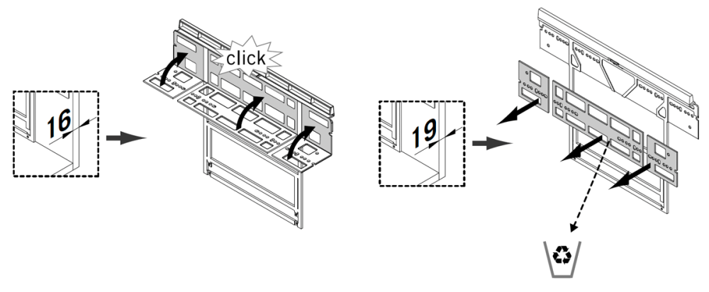 16 or 19 mm thickness of cabinet frame.