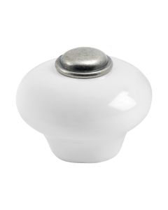 Cabinet Knob 409-32 - Porcelain / Tin