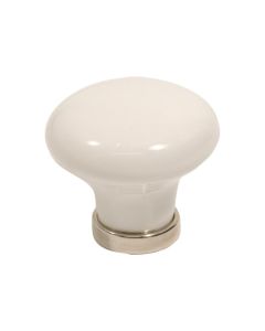 24136 Knob - Porcelain / Chrome