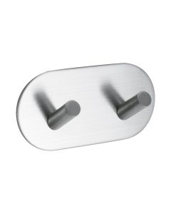 Base 100 2-Hook - Satin Stainless Steel