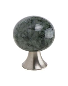 Bead Straight - Knob - Green Marble 