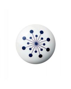 Flower Porcelain Knob / Hook - Blue - Anne Black