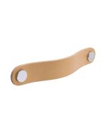 Loop Round Handle - Natural leather / Polished Chrome - Beslag Design