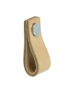 Cabinet Pull Handle Loop - Natural Leather / Polished Chrome - Beslag Design