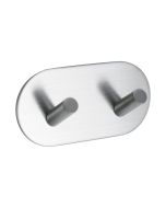 Base 100 2-Hook - Satin Stainless Steel - Beslag Design