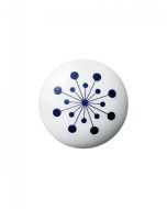 Flower Porcelain Knob / Hook - Blue - Anne Black