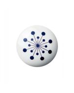 Flower Porcelain Knob / Hook - Blue - Anne Black