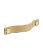 Cupboard Handle Loop - Natural Leather / Brass - Beslag Design
