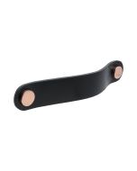 Loop Round Handle - Black leather / Polished Copper - Beslag Design