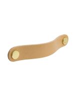 Loop Round Handle - Natural leather / Polished Brass - Beslag Design