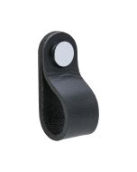 Loop Round Knob - Black leather / Polished Chrome - Beslag Design